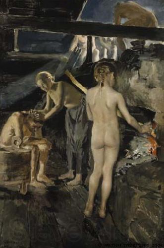 Akseli Gallen-Kallela In the sauna Norge oil painting art